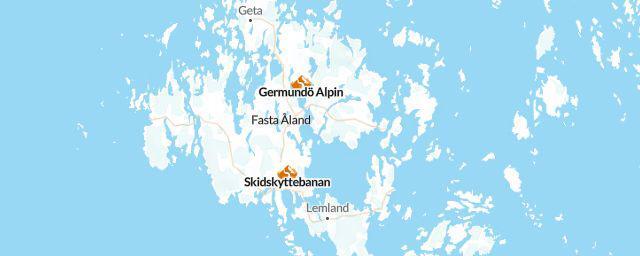 Piste map of the region Åland