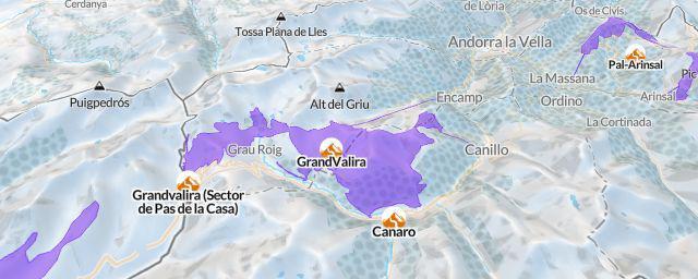 Piste map of the resort GrandValira