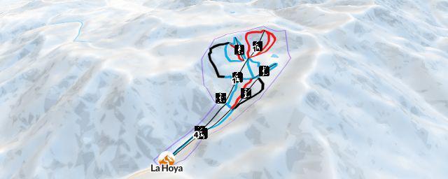 Piste map of the resort La Hoya