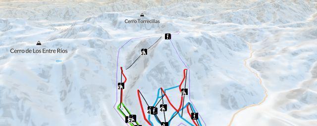 Piste map of the resort Las Leñas