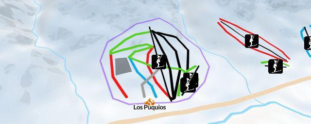 Piste map of the resort Los Puquios
