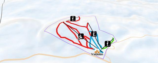 Piste map of the resort Valdelén