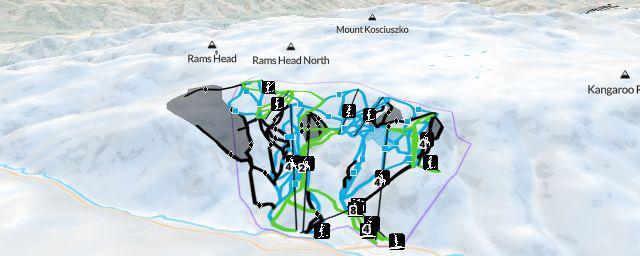 Piste map of the resort Thredbo Resort