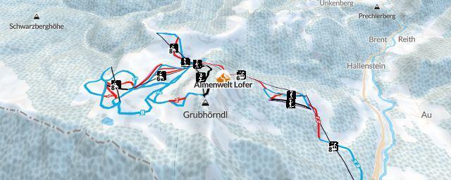 Piste map of the resort Almenwelt Lofer