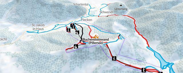 Piste map of the resort Buchensteinwand (Pillersee)