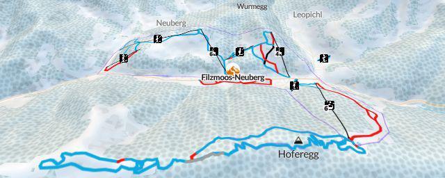 Piste map of the resort Filzmoos-Neuberg