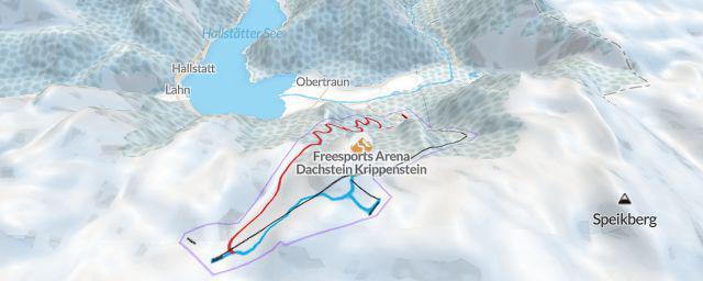 Piste map of the resort Freesports Arena Dachstein Krippenstein
