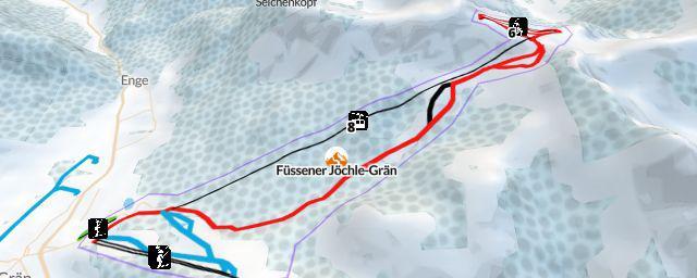 Piste map of the resort Füssener Jöchle-Grän