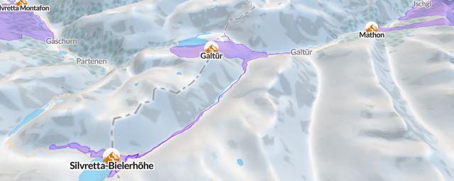 Piste map of the resort Galtür