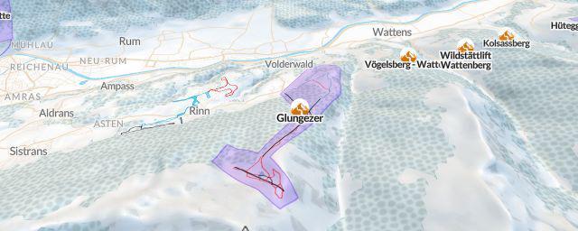 Piste map of the resort Glungezer