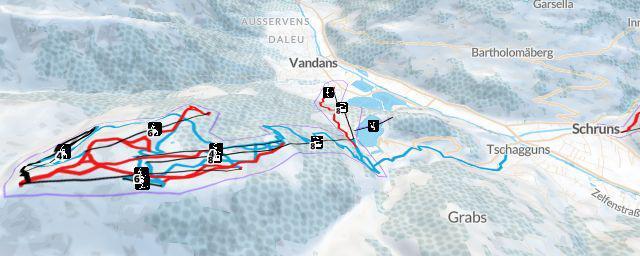 Piste map of the resort Golm