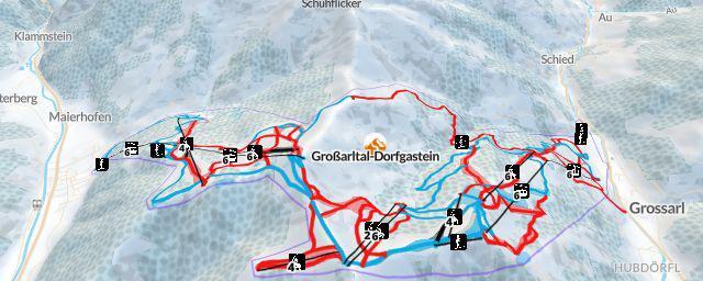 Piste map of the resort Großarltal-Dorfgastein
