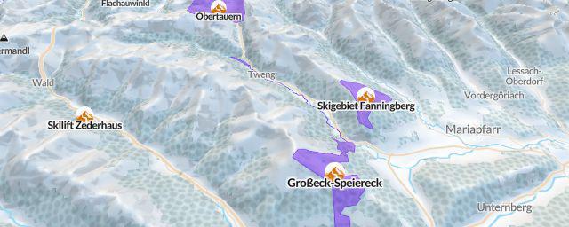 Piste map of the resort Großeck-Speiereck