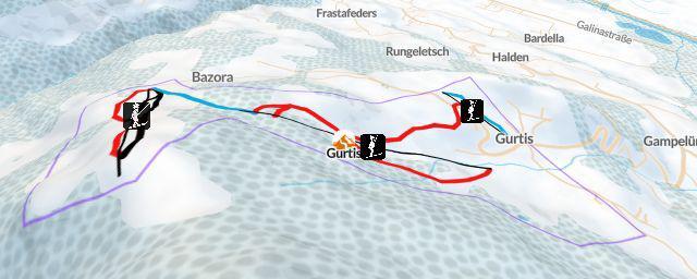 Piste map of the resort Gurtis