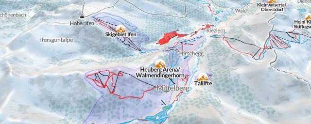Piste map of the resort Heuberg Arena/Walmendingerhorn