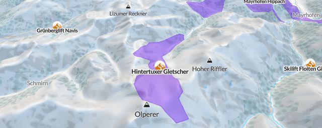 Piste map of the resort Hintertuxer Gletscher