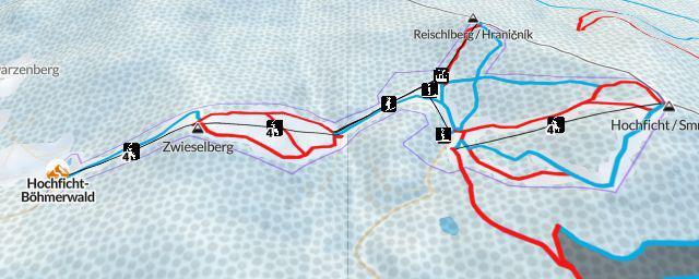 Piste map of the resort Hochficht-Böhmerwald