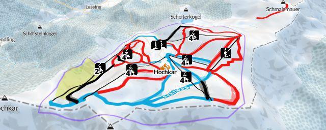 Piste map of the resort Hochkar