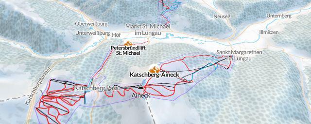 Piste map of the resort Katschberg-Aineck