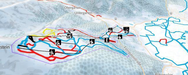 Piste map of the resort Lermoos Grubigstein