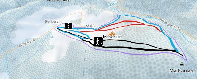 Piste map of the resort Maiszinken