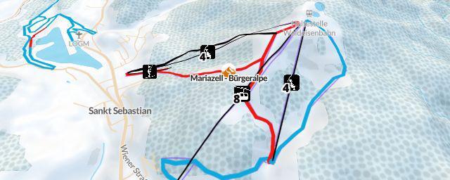 Piste map of the resort Mariazell - Bürgeralpe