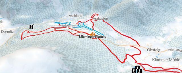 Piste map of the resort Mieminger Plateau