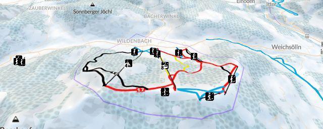 Piste map of the resort Niederau (Wildschönau)
