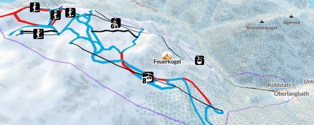 Piste map of the resort Feuerkogel