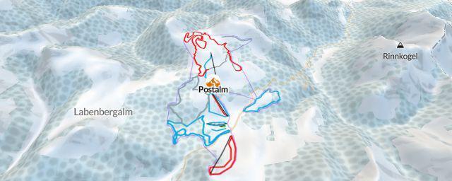 Piste map of the resort Postalm