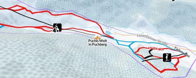 Piste map of the resort Puchis Welt in Puchberg