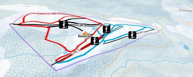 Piste map of the resort Rieseralm
