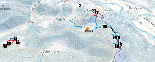 Piste map of the resort Rossfeld