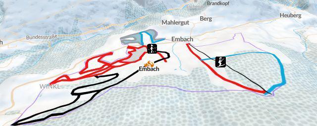 Piste map of the resort Embach