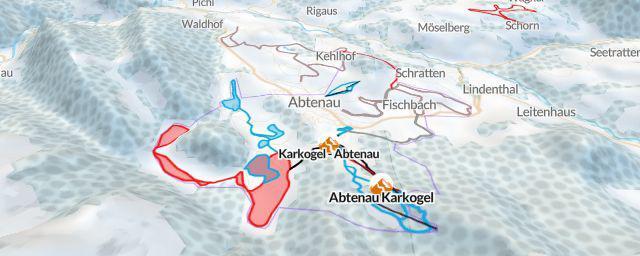 Piste map of the resort Karkogel - Abtenau