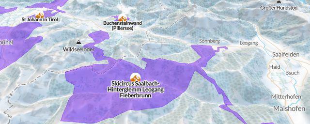 Piste map of the resort Skicircus Saalbach-Hinterglemm Leogang Fieberbrunn