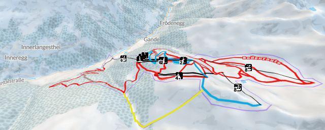 Piste map of the resort See