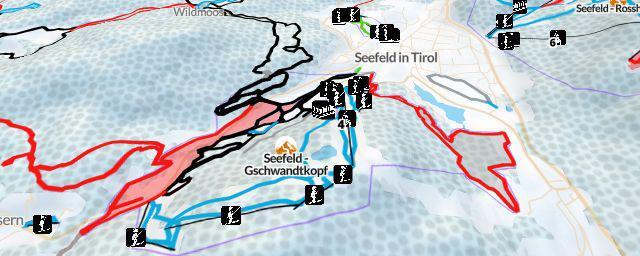 Piste map of the resort Seefeld - Gschwandtkopf
