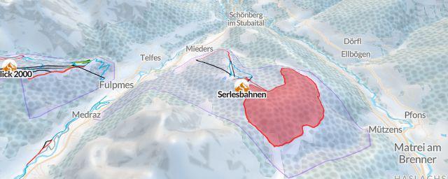 Piste map of the resort Serlesbahnen