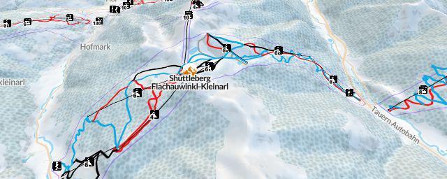 Piste map of the resort Shuttleberg Flachauwinkl-Kleinarl