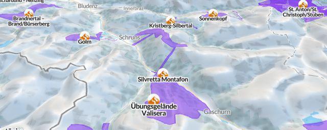 Piste map of the resort Silvretta Montafon
