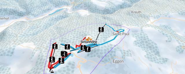 Piste map of the resort Simonhöhe
