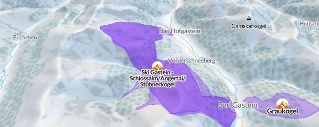 Piste map of the resort Ski Gastein - Schlossalm/Angertal/Stubnerkogel