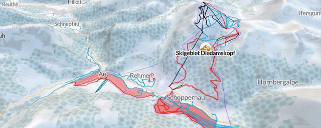 Piste map of the resort Skigebiet Diedamskopf