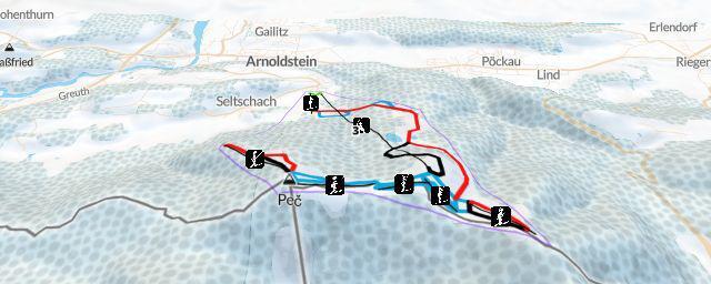 Piste map of the resort Skigebiet Dreiländereck - Arnoldstein