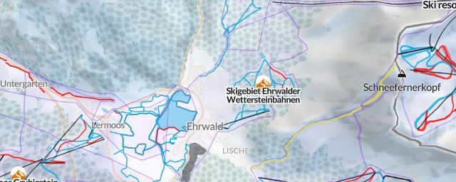 Piste map of the resort Skigebiet Ehrwalder Wettersteinbahnen