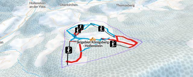 Piste map of the resort Skigebiet Königsberg - Hollenstein
