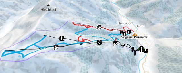Piste map of the resort Skigebiet Raurisertal