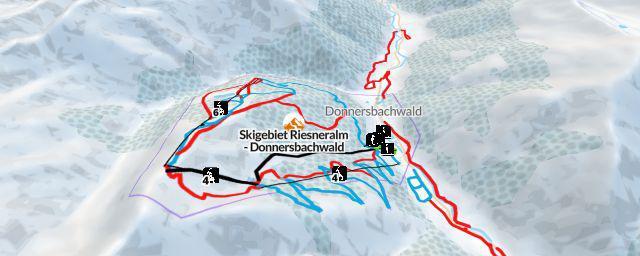 Piste map of the resort Skigebiet Riesneralm - Donnersbachwald