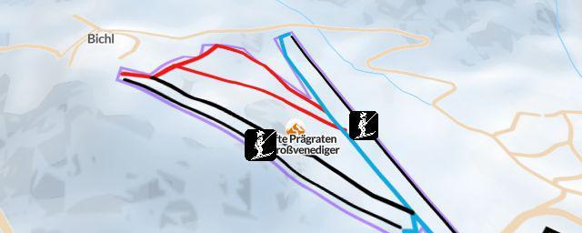 Piste map of the resort Skilifte Prägraten am Großvenediger